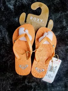 Roxy Girl's Antilles Flip Flop Sandals, US Little Kid Size 11, Tangerine, New! - Picture 1 of 10