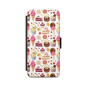 CUPCAKE Kuchen Eis Lutscher Kunst MUSTER Flip Geldbörse Handyhülle - Bild 1 von 2