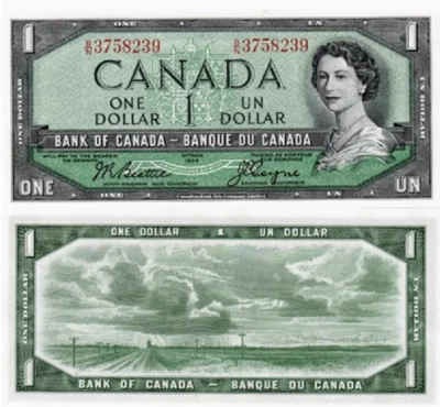 1954 Canada 1 Dollar P-74 NEW UNC Banknote - Image 1 of 2
