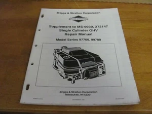 Manual de reparación complementario Briggs & Stratton MS-2620 para 97700 y 99700 - Imagen 1 de 8