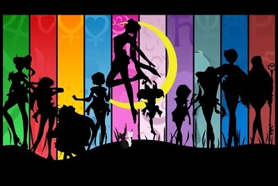 Sailor Moon Of All Guardians (Silhouettes) POSTER 24 X 18" SWEET! - Image 1 of 2