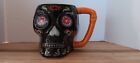  Skull Coffee Mug Black Orange Bone Shaped Handle