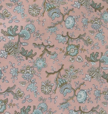 1.2 yds Blush Jacobean Farmhouse Floral Kathy Hall Andover Cotton Quilt Fabric - Image 1 of 2