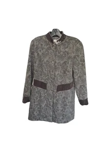 Coldwater Creek Women’s P8 Gray Floral Paisley Duster Coat - Picture 1 of 4