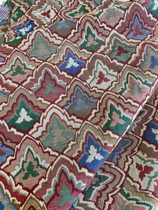 Vtg  Flame Stitch Bargello Woven Tapestry Upholstery 56" X48” - Picture 1 of 4