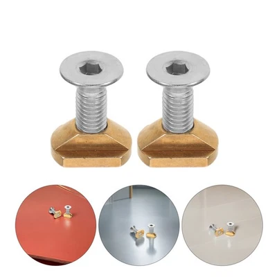  Tuercas en T de latón 8 piezas: tuercas en T de montaje en tablero de lámina de ala M8 con tornillos - hidroala Foto 1 de 4