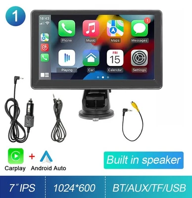 Schermo Touch Wireless 7" con Apple CarPlay e Android Auto Lettore video multime - Immagine 1 di 4