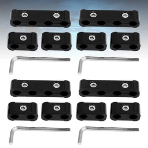|12Pcs Black Aluminum Alloy Spark Plug Wire Separator 8mm 9mm 10mm Engine Wire - Picture 1 of 12