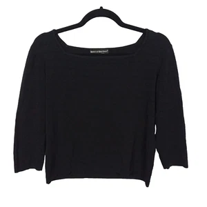 Quest Ce Que Cest Pullover Damen M schwarz Strickpullover 3/4 Arm Oberteil Freizeit - Bild 1 von 5