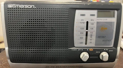Emerson Portable AM/FM/Weather Band Radio RP6251 Digital Clock Plugin or Battery - Image 1 of 4