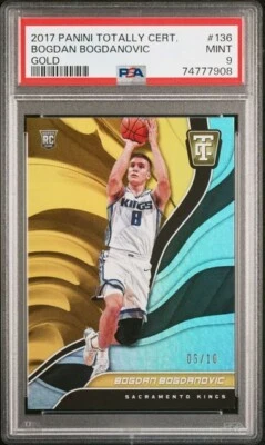2017-18 TOTALLY CERTIFIED #126 ROOKIE GOLD /10 RC BOGDAN BOGDANOVIC PSA 9 POP 1 - Image 1 of 2