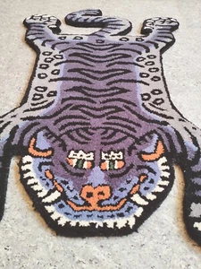 Handgeknüpfter Antik Tibetischer Tiger Teppich 2x3 3x5 Orientteppiche Wohndeko Rug & Carpet - Bild 1 von 4
