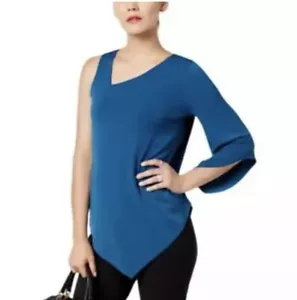 Alfani Womens Green Jersey One Shoulder Pullover Top Shirt XL - Picture 1 of 1
