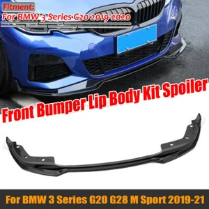 Front Bumper Lip Spoiler Carbon Fiber For BMW 3 Series G20 G28 M Sport 2019-2021 - Picture 1 of 10