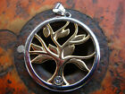 VINTAGE SILVER AND GOLD PLATE SWAROVSKI CRYSTAL TREE OF LIFE PENDANT