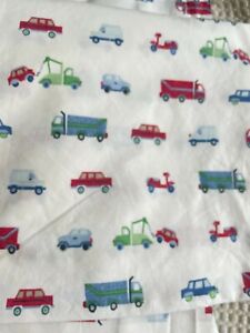 POTTERY BARN KIDS Boys Cars Trucks Auto Cotton Bedding Full Double Bed Sheet Set