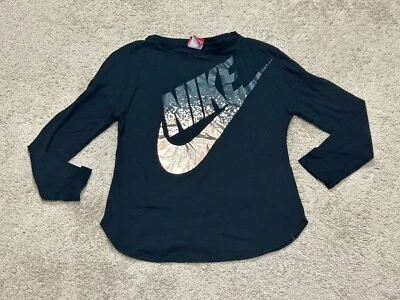 Nike Girls Shirt Size Large Multicolor Logo Sheen Long Sleeve T-Shirt Athletic - Image 1 of 4