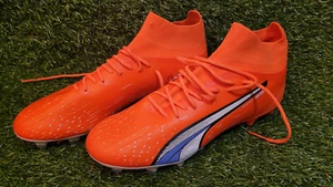 PUMA Men's ULTRA PRO FG/AG Soccer Cleats Orange/White/Blue, Men's Size 11 - Picture 1 of 7