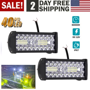 2x 7Inch 20000LM LED Work Light Bar Flood Spot Pod Offroad Fog Driving ATV Truck - Picture 1 of 12