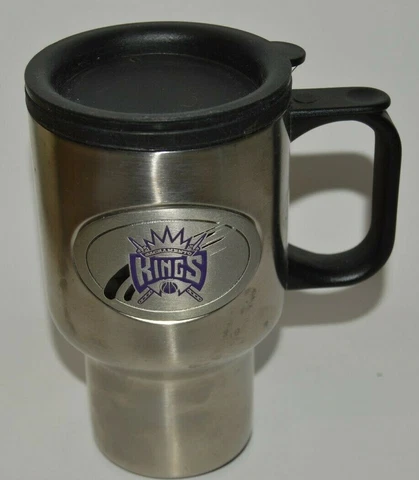 Nice Sacramento Kings NBA Steel Travel Coffee Mug Tumbler Pewter Logo MINTY Cover