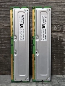 (Lot of 2) Kingston KVR8EPX16-8/128-IS 637941 Rimm 128MB NON-ECC PC800-45 800MHz - Picture 1 of 3