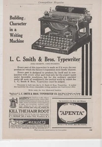 AD LC Smith & Bros TYPEWRITER "Building Character With A Writing Machine - Picture 1 of 1