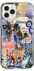 Sun Beach Collage Tiger Cool Fun Summer Holiday Case Silicone Shockproof MagSafe - Picture 1 of 9