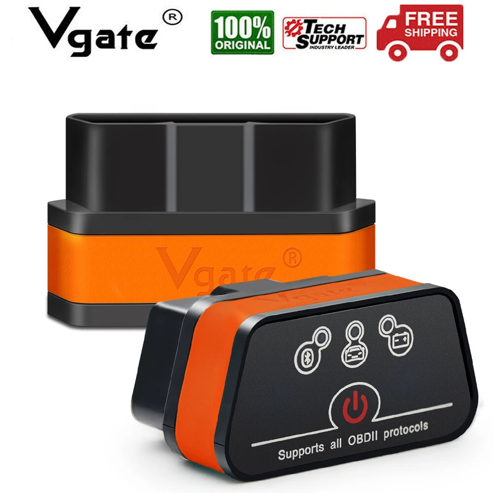 New Vgate OBD2 Scanner iCar2 Bluetooth Diagnostic Tool Support All OBD Protocals Foto 1 de 4