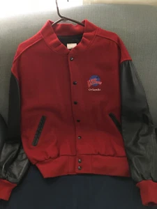 Planet Hollywood-Varsity Chaqueta Lana y Cuero Slvs (L) Rojo y Negro *Orlando* - Imagen 1 de 2