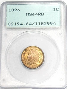 PCGS MS63 RB 1896 Indian Head Cent Redish Brown - Picture 1 of 4