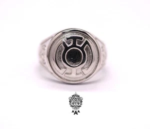 Anillo de plata linterna azul plata 925 chapado en rodio azul Lantern Corp - Imagen 1 de 6