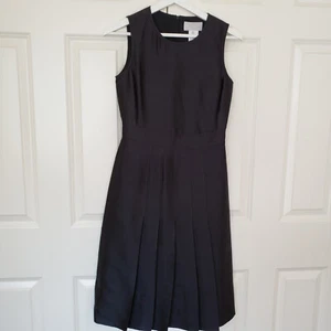Barneys New York Silk Dress Black Womens 38 4 Sleeveless Pleated Made in Italy - Picture 1 of 10
