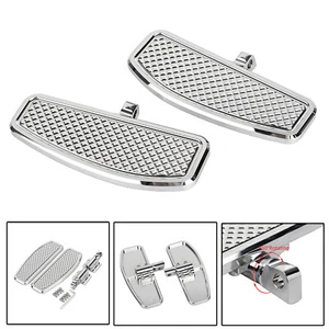 Chrome Rear Passenger Floorboards Footboards For Harley Road King Street Glide - Picture 1 of 20