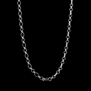 Cadena de eslabones redondos de platino para hombre 4 mm de ancho 20 pulgadas 22 gramos de peso - Imagen 1 de 3