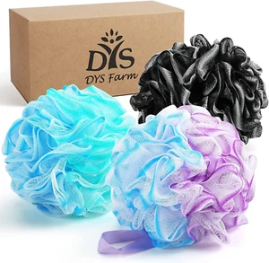 Bath Shower Pouf Large 75G XL Mesh Pouf Shower Ball Bath Loofah Sponge Pouf Body - Picture 1 of 12