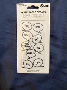 iDecoz Word Bubble Reusable Vinyl Decal Sticker Sheet for All Cell Phones/Cases - Photo 1 sur 3
