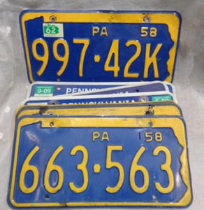 Vtg Lot/10 PENNSYLVANIA Metal License Plates ~ Truck Trailer Plates 1958- 2013 - Picture 1 of 11