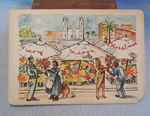 Vintage American Red Cross Clubs Italy Postcard Merry Christmas 6"X 4" UnUsed - Picture 1 of 7