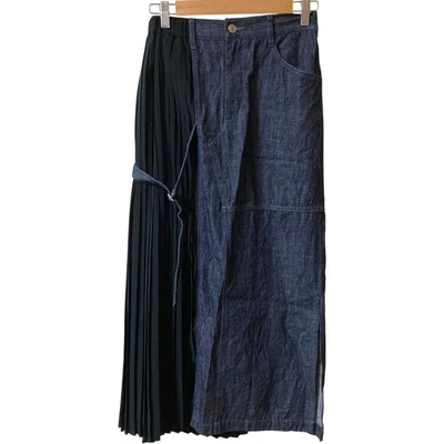 Falda de acoplamiento plisada de mezclilla 24SS ZUCCa, talla S, índigo y negra para mujer USADA Foto 1 de 4