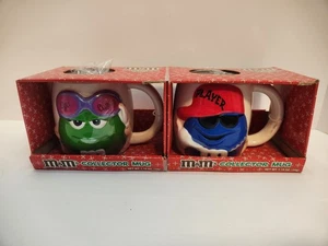 M&M's Mugs Eye Candy Green Player Blue Chocolate Candies Large Collector - Picture 1 of 6