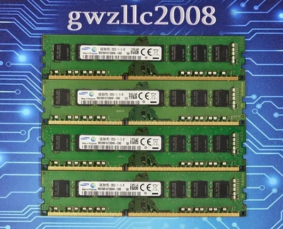 32GB (4x8GB) PC3-12800u DDR3-1600MHz 2Rx8 Non-ECC Samsung M378B1G73QH0-CK0 - Image 1 of 2