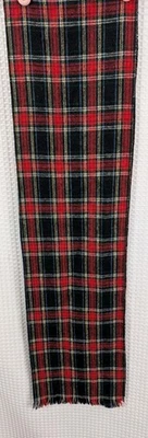 Bufanda vintage de lana a cuadros roja/azul 64 x 8" sin marca Foto 1 de 3