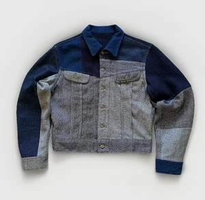 Kapital Wolle Leinen Patchwork Western Trucker Jacke Gr. 38 Fischgrät Japan - Bild 1 von 21