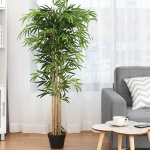 5-Feet Artificial Bamboo Silk Tree Green Indoor-Outdoor Home Decoration Planter - Picture 1 of 6