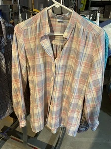 VTG Western Wear Button Up Blouse Women’s Pink/Blue Pastel Plaid Size 13/14 - Picture 1 of 7