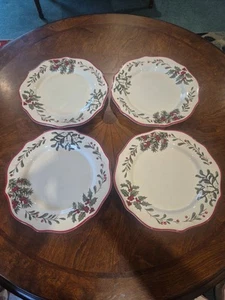Better Homes & Gardens HERITAGE COLLECTION Dinner Plates LOT OF 4 WINTER FOREST - Picture 1 of 3