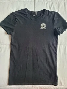 kids' black Versace white Medusa logo T-shirt size 14 runs slim/small - Picture 1 of 4