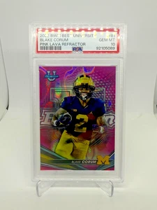 2022-23 Bowman's Best University Blake Corum #81 Pink Lava Refractor /100 PSA 10 - Bild 1 von 2