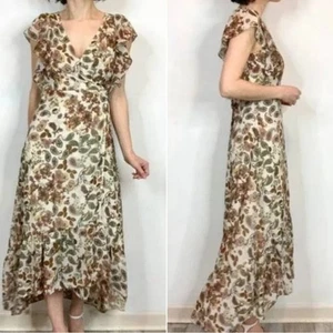 Neu mit Etikett Anthropologie DREW Wickelkleid Herbst Herbst Hochzeit fließend Paisley Cottagecore - Bild 1 von 12