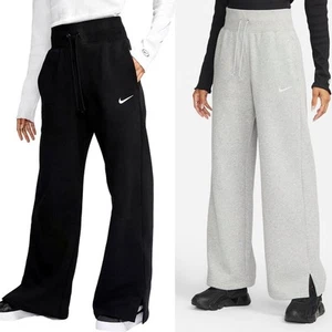 Nike Ladies Joggers Phoenix Fleece High Waisted Wide Leg Sweatpants - Picture 1 of 12